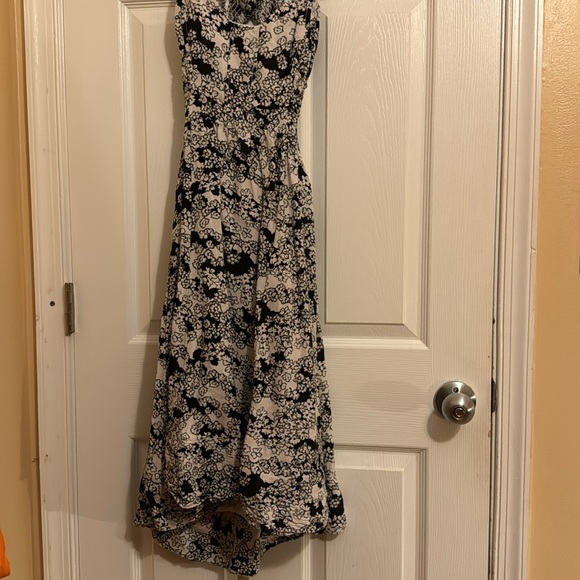 Backless Anthropologie sundress black and white floral print XSP - Picture 3 of 6